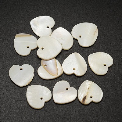 Shell Heart Pendants X-SHEL-P003-18-1
