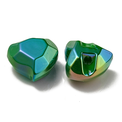 UV Plating Rainbow Iridescent Acrylic Beads OACR-P010-03G-1