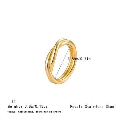 Irregular 304 Stainless Steel Finger Rings for Women SA8524-19-1