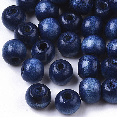 Dyed Natural Wood Beads WOOD-Q006-10mm-14-LF-1-1
