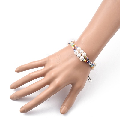 Multi-strand Bracelets BJEW-JB05492-03-1