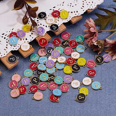 120Pcs 12 Colors Golden Plated Alloy Charms ENAM-SZ0001-64P-1