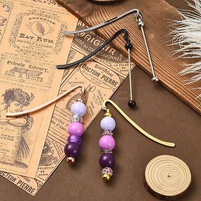 4Pcs 4 Colors Alloy Bookmarks AJEW-CJ0001-47-1