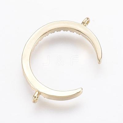 Brass Micro Pave Cubic Zirconia Links ZIRC-G109-56G-NR-1
