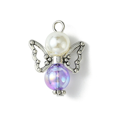 Imitation Pearl Acrylic Pendants PALLOY-JF02624-03-1
