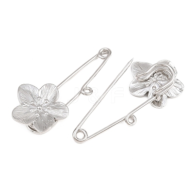 Peach Blossom 304 Stainless Steel Safety Pins Brooch Findings SA-CBA098D-14B-P01-1