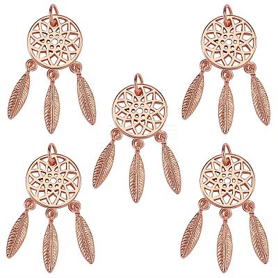 5Pcs Brass Pendants KK-SZ0004-91RG-1