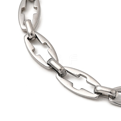 304 Stainless Steel Hollow Cross-Linked Chain Bracelets for Women BJEW-JB12294-01-1