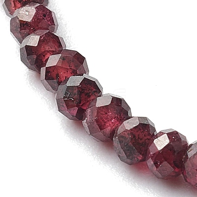 Natural Garnet Beaded Bracelets BJEW-JB06384-01-1