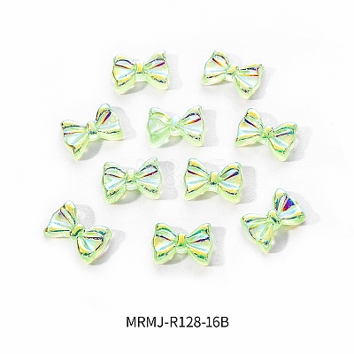 Electroplated Bowknot Resin Cabochons MRMJ-R128-16B-1