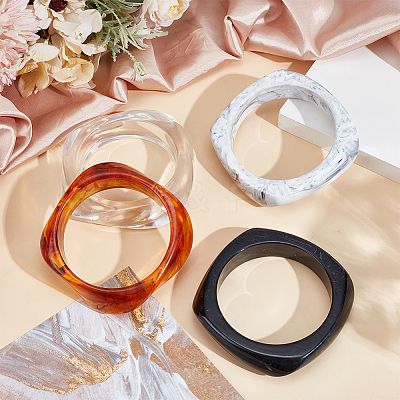 4Pcs 4 Colors Acrylic Bangles BJEW-UN0001-80B-1