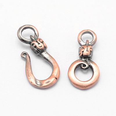 Brass S Hook Clasps KK-G323-13R-RS-1