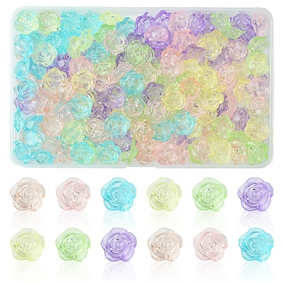 180Pcs 6 Colors Transparent Acrylic Beads OACR-FS0001-91-1