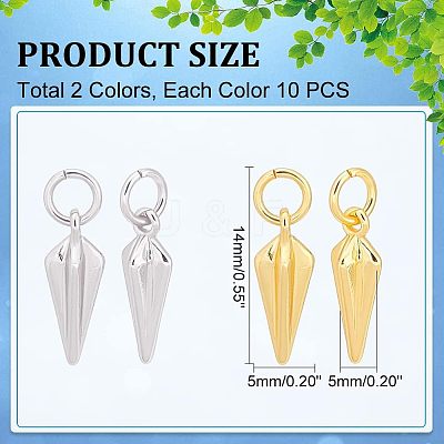 20Pcs 2 Colors Brass Charms KK-HY0001-25-1