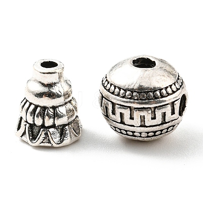 Tibetan Style Alloy 3 Hole Guru Beads FIND-A031-05AS-1