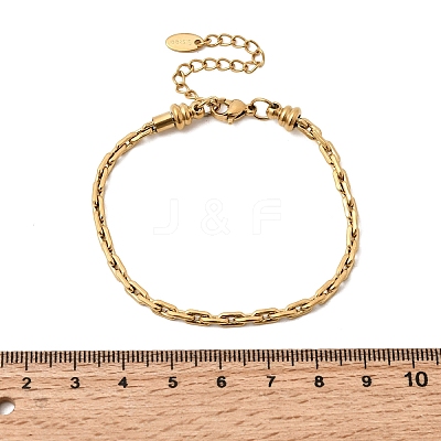 304 Stainless Steel Cable Chains Bracelets for Women BJEW-A158-02B-G-1