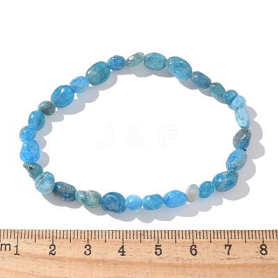 Natural Apatite Bead Stretch Bracelets BJEW-K213-40-1
