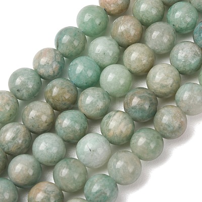 Natural Amazonite Beads Strands G-F461-12-8mm-01B-1
