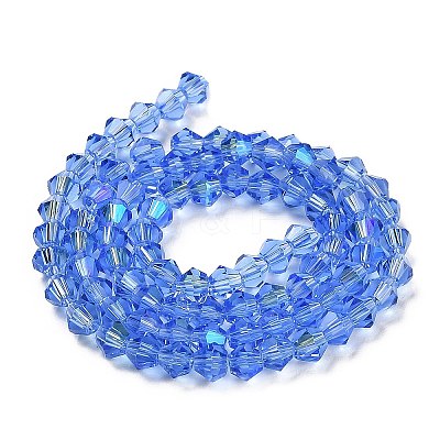 Transparent Electroplate Glass Beads Strands GLAA-F029-3mm-D07-1