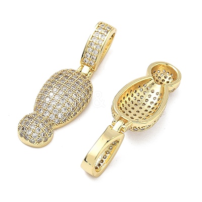 Brass Micro Pave Cubic Zirconia Pendants KK-P345-17G-01-1