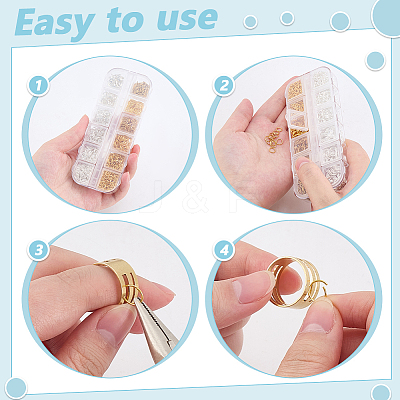 12 Styles Iron & 2Pcs Brass Open Rings IFIN-ME0001-13-1
