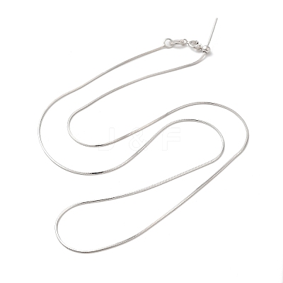 Anti-Tarnish Rhodium Plated 925 Sterling Silver Chain Necklaces STER-F039-15P-1
