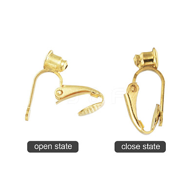 Brass Clip-on Earring Converters Findings X-KK-Q115-G-1