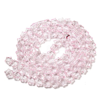 Baking Paint Transparent Glass Beads Strands X1-DGLA-A07-T8mm-KD07-1