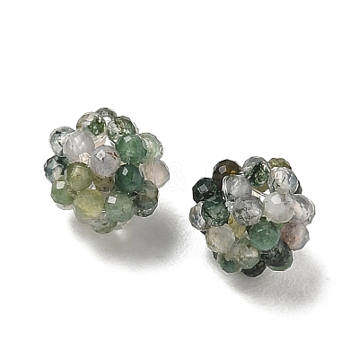 Natural Moss Agate Woven Beads GG-CBA2E9C-F28-01-1