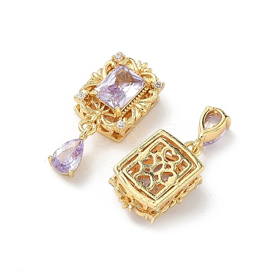 Brass Micro Pave Cubic Zirconia Beads KK-Z139-03G-1