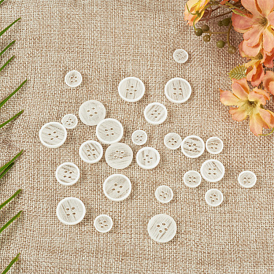 40Pcs 4 Styles Resin Buttons BUTT-TADJ0001-02C-1