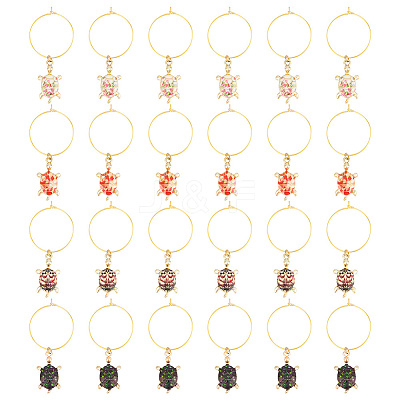6 Sets Alloy Enamel Wine Glass Charms AJEW-HY0001-49-1