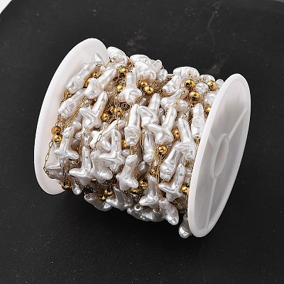 Ion Plating(IP) 304 Stainless Steel Flower Link Chains CHS-H034-03G-01-1
