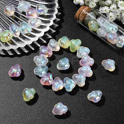 35Pcs 7 Colors Transparent Acrylic Beads MACR-CJ0002-43-1
