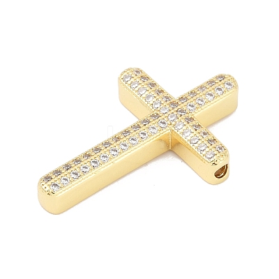 Brass Micro Pave Cubic Zirconia Beads KK-H203-11A-G-1