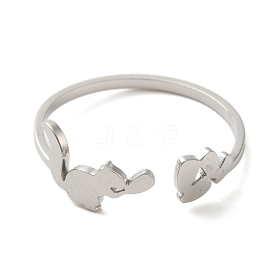 Non-Tarnish 304 Stainless Steel Open Cuff Rings LS-RJEW-K262-01C-P-1