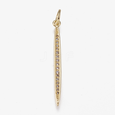 Brass Micro Pave Cubic Zirconia Pendants ZIRC-K074-15-01G-1