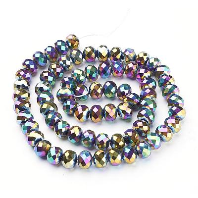 Electroplate Glass Beads Strands GR7X10MMY-M-1