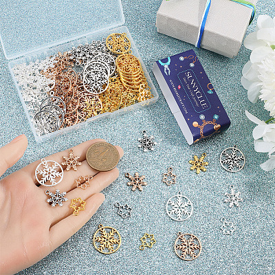 120Pcs 12 Styles Alloy Pendants FIND-SC0011-97-1