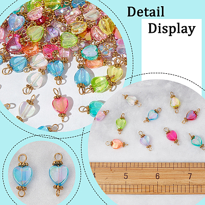 200Pcs 10 Colors Transparent Acrylic Pendants PALLOY-GO00013-1