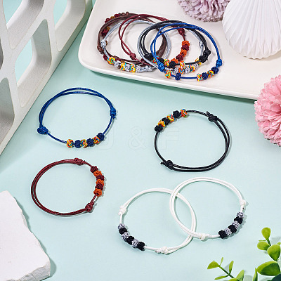 12Pcs 6 Colors Polyester Cord Braided Bracelets Women BJEW-TA0001-23-1