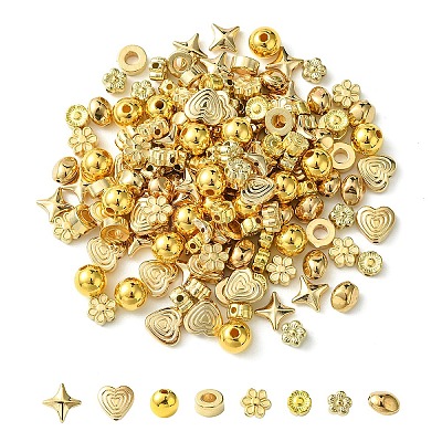 160Pcs 8 Styles CCB Plastic Beads CCB-YW0001-35-1