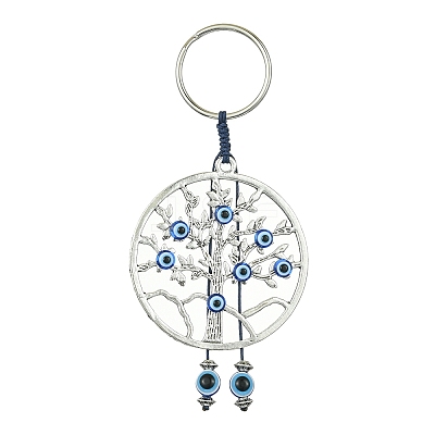 Alloy with Resin Evil Eye Charms Keychains KEYC-JKC00619-05-1