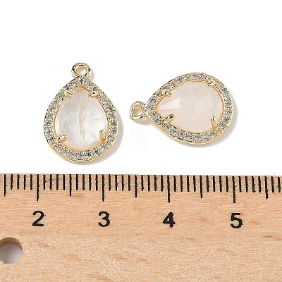 Natural Quartz Crystal Faceted Teardrop Pendants G-U028-02G-05-1