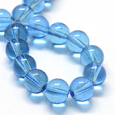 Baking Paint Transparent Glass Round Bead Strands DGLA-Q022-8mm-06-1