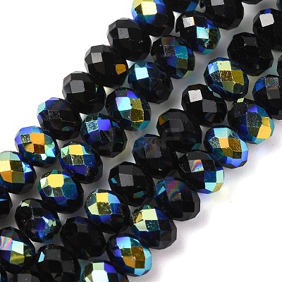 Electroplate Transparent Glass Beads Strands EGLA-A046-01B-05-1