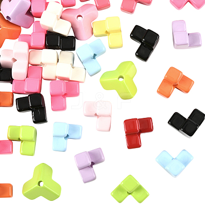 60Pcs Baking Paint Opaque Acrylic Beads OACR-SP0001-91-1