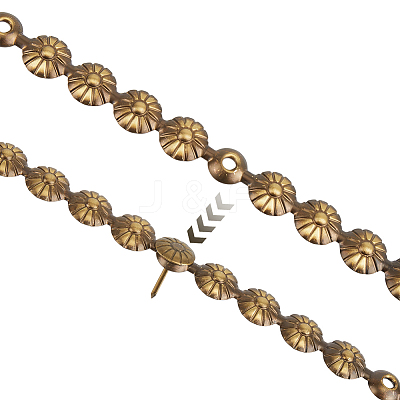 5Bags Flower Iron Decoration Strip FIND-GF0008-41A-AB-1