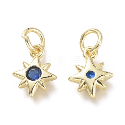 Brass Micro Pave Cubic Zirconia Pendants KK-P188-H02-G-1