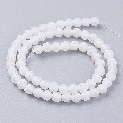 Natural Crackle Agate Beads Strands G-G055-6mm-5-1